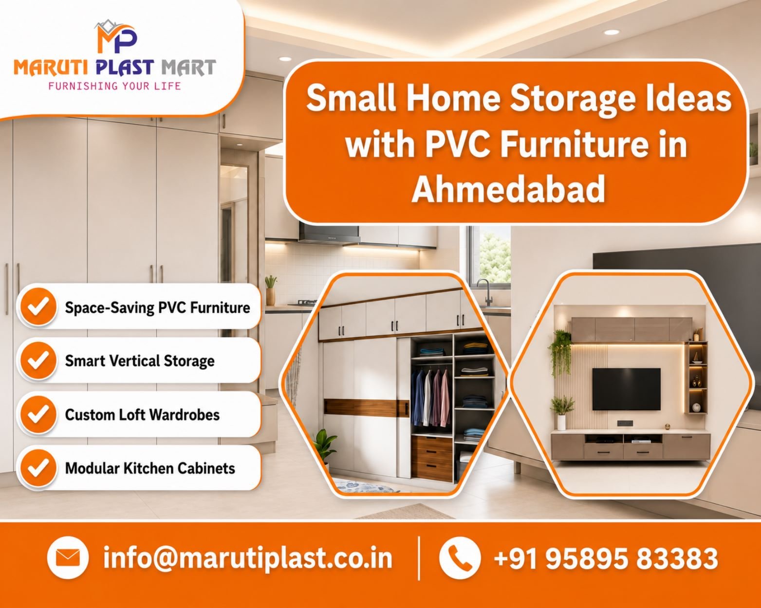 Small Home Storage Ideas with PVC Furniture in Ahmedabad