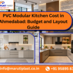 Budget PVC modular kitchen in Ahmedabad with storage cabinets