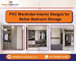 Modern PVC wardrobe design for a small Ahmedabad bedroom