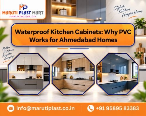 Waterproof PVC kitchen cabinets in Ahmedabad home